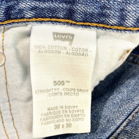 Levi’s 505 Men’s Blue Straight Fit Levis Strauss Regular Jeans Size 38X30 - Picture 15 of 16